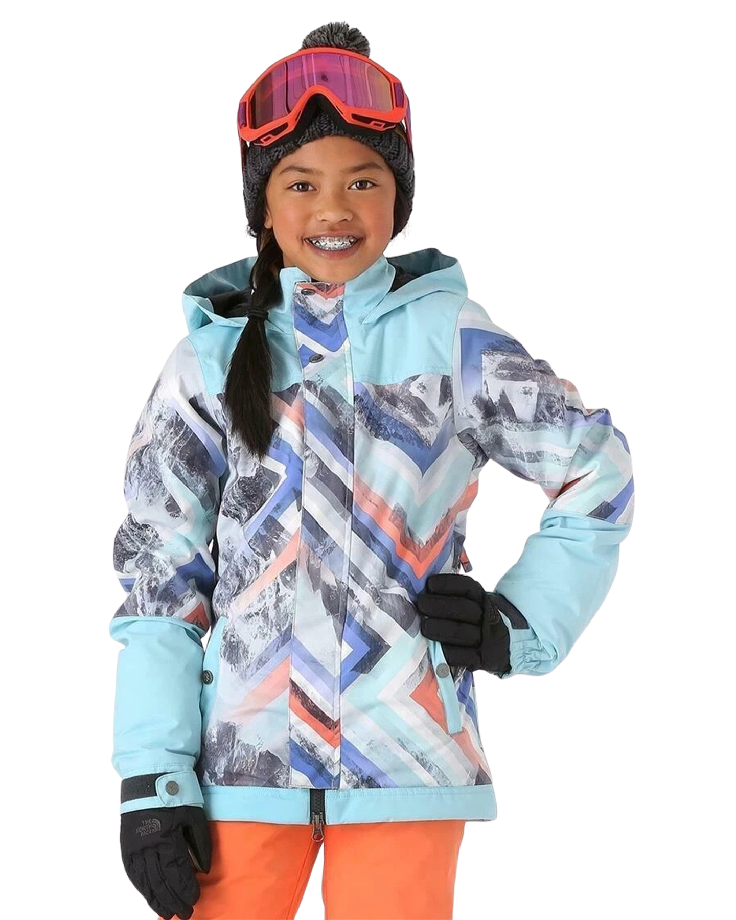 Nikita Girls Magnolia Jacket - Geo Storm/Caribean Kids' Snow Jackets - Trojan Wake Ski Snow