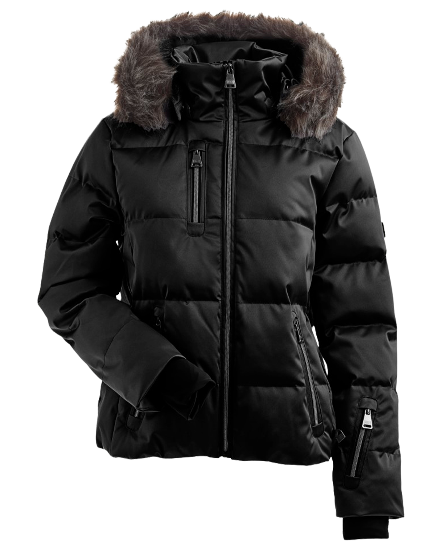 Nils Women's Skylar Metallic Puffer Snow Jacket - Black Women's Snow Jackets - Trojan Wake Ski Snow