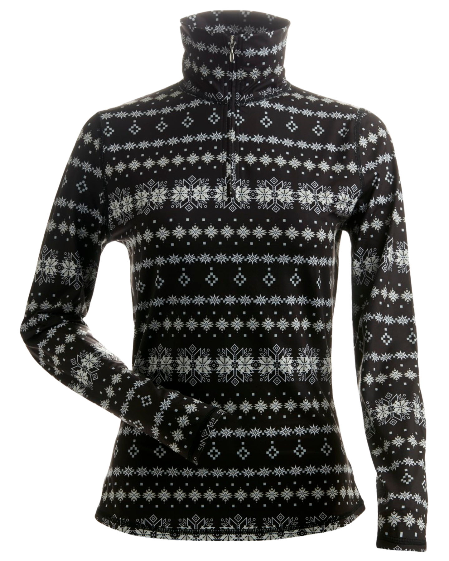 Nils Women's Snowflake Sweater - Black Women's Sweaters - Trojan Wake Ski Snow