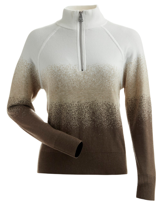 Nils Women's Snowpine 1/4 Zip Sweater - Fawn/White Women's Sweaters - Trojan Wake Ski Snow