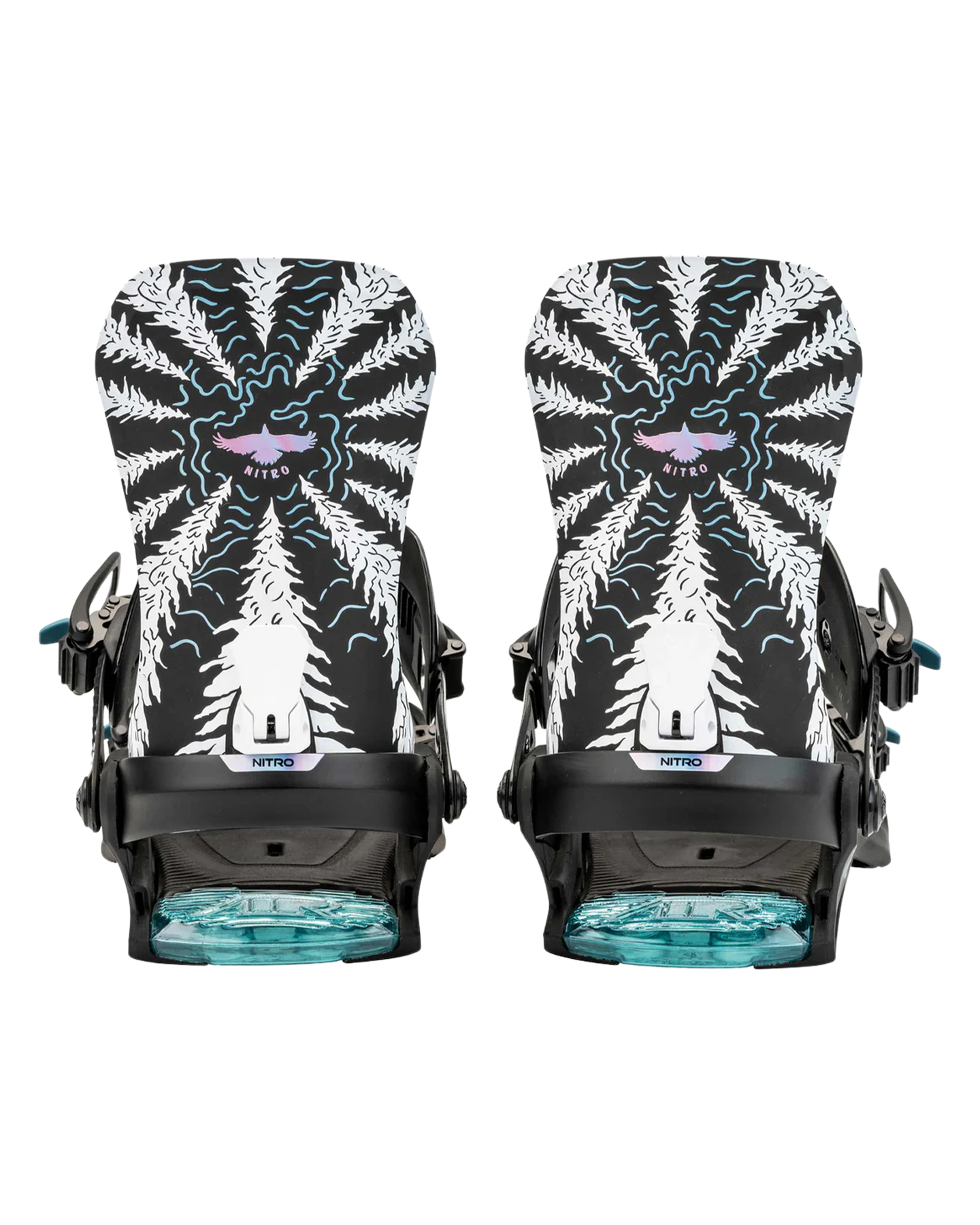 Nitro One Snowboard Bindings - Raven Unisex Snowboard Bindings - Trojan Wake Ski Snow