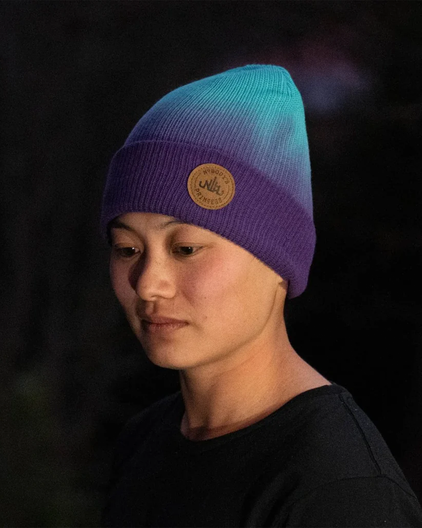 Nobody's Princess Purple Ombre Beanie - Purple Ombre Unisex Beanies - Trojan Wake Ski Snow