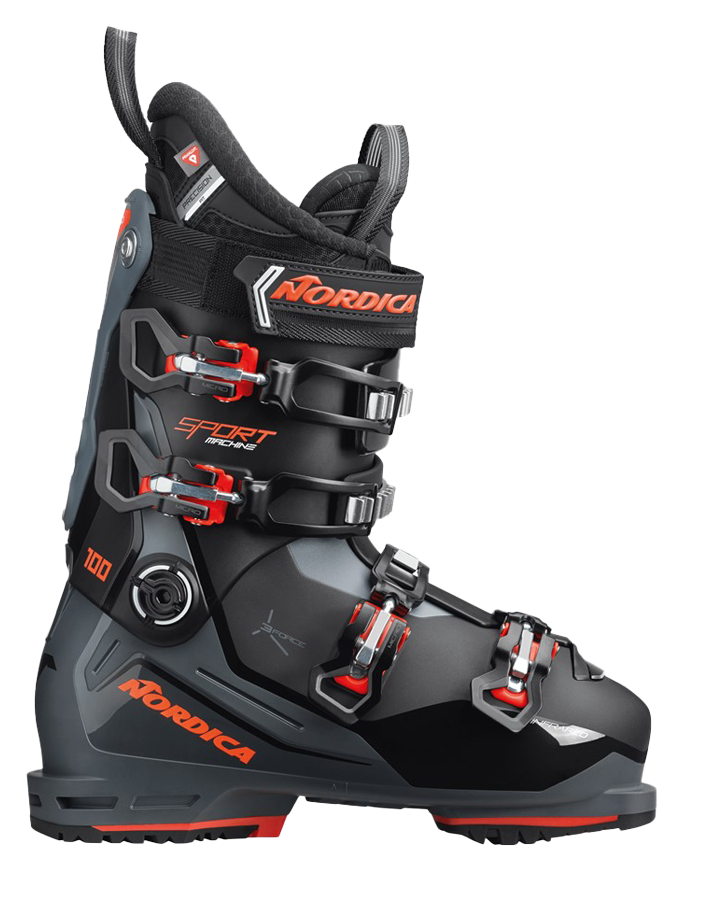 Nordica Sportmachine 3 100 (GW) Ski Boots - Black/Grey/Red - 2023 Men's Snow Ski Boots - Trojan Wake Ski Snow