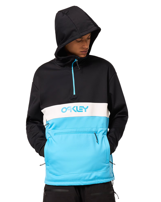 Oakley Tnp Nose Grab Softshell Hoodie - Black/Bright Blue Hoodies & Sweatshirts - Trojan Wake Ski Snow