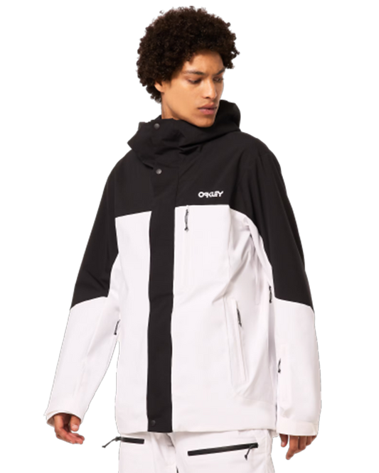 Oakley Tnp Tbt Shell Jacket - White/Black - 2024 Men's Snow Jackets - Trojan Wake Ski Snow