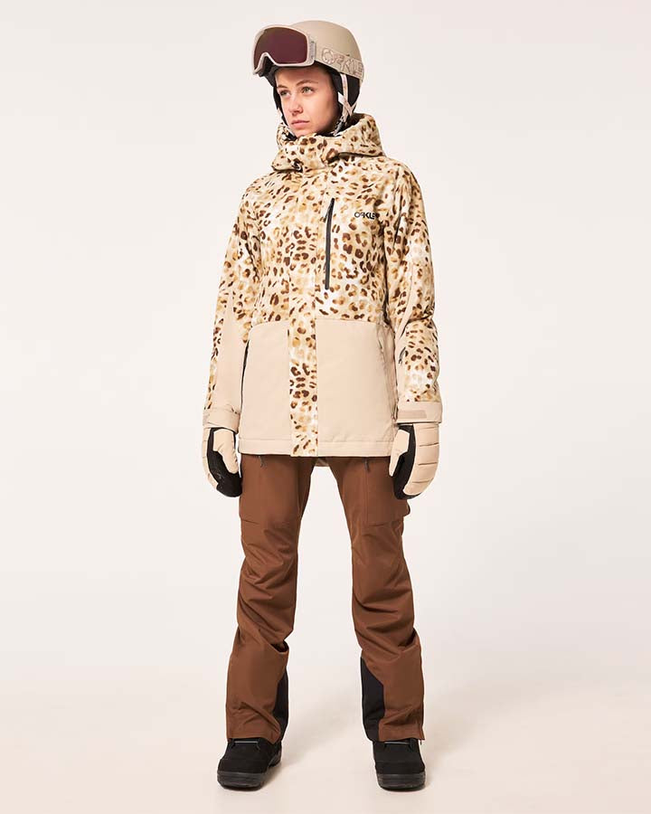 Oakley Women's Tnp Tbt Insulated Jacket - Cheeta Td Print Women's Snow Jackets - Trojan Wake Ski Snow