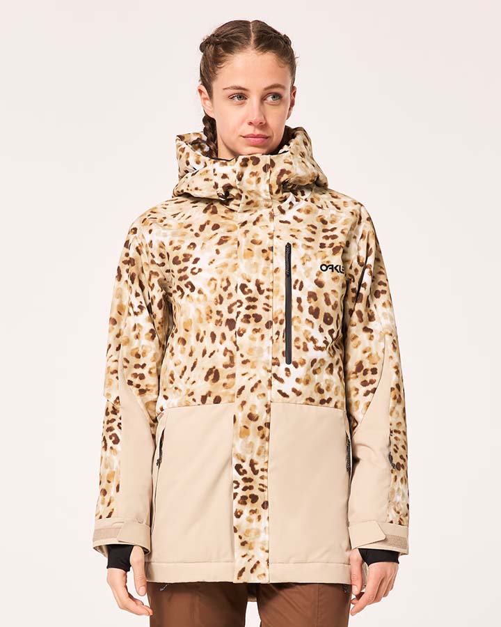 Oakley Women's Tnp Tbt Insulated Jacket - Cheeta Td Print Women's Snow Jackets - Trojan Wake Ski Snow