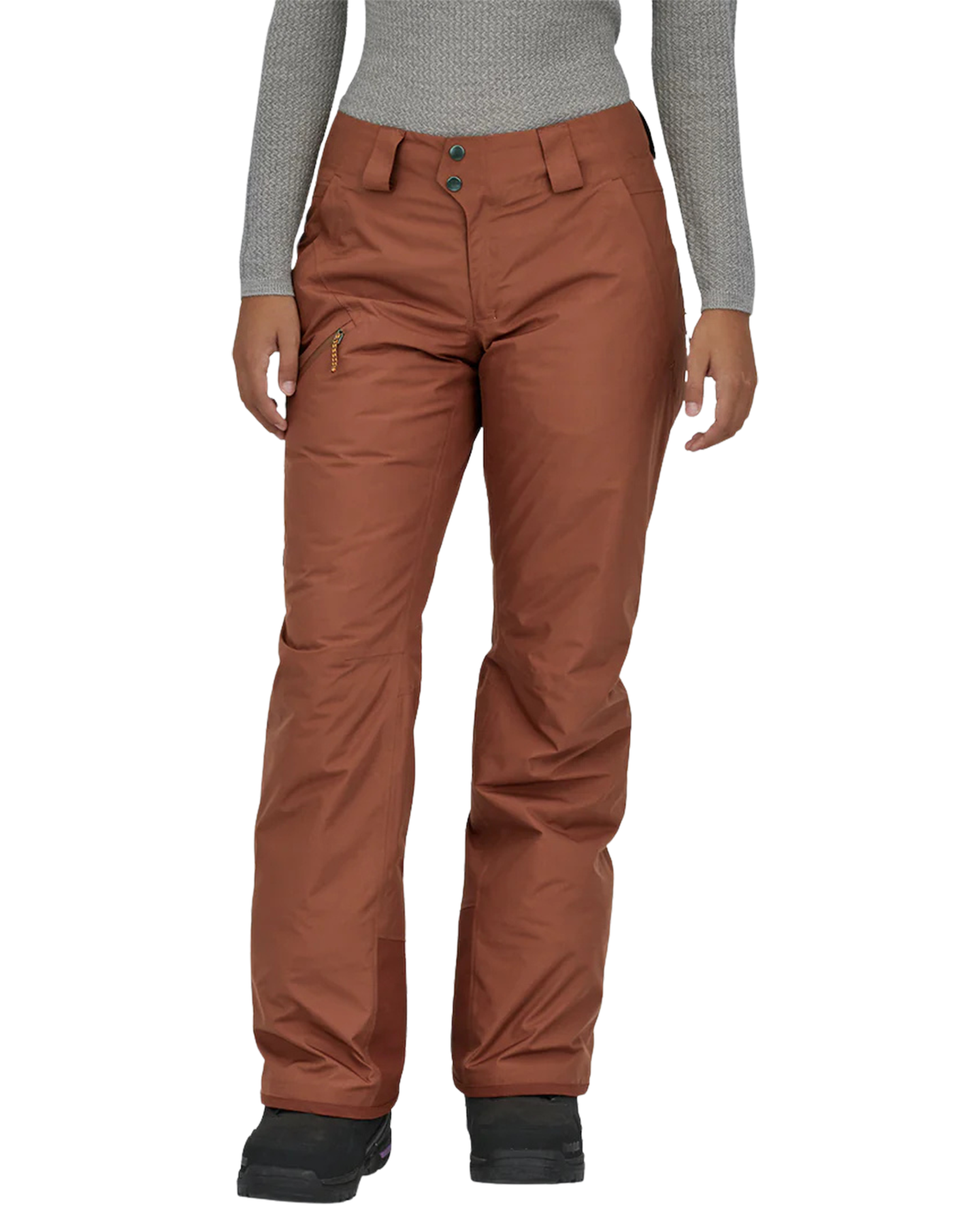 Patagonia Women's Insulated Powder Town Pants - Reg - Burl Red Women's Snow Pants - Trojan Wake Ski Snow
