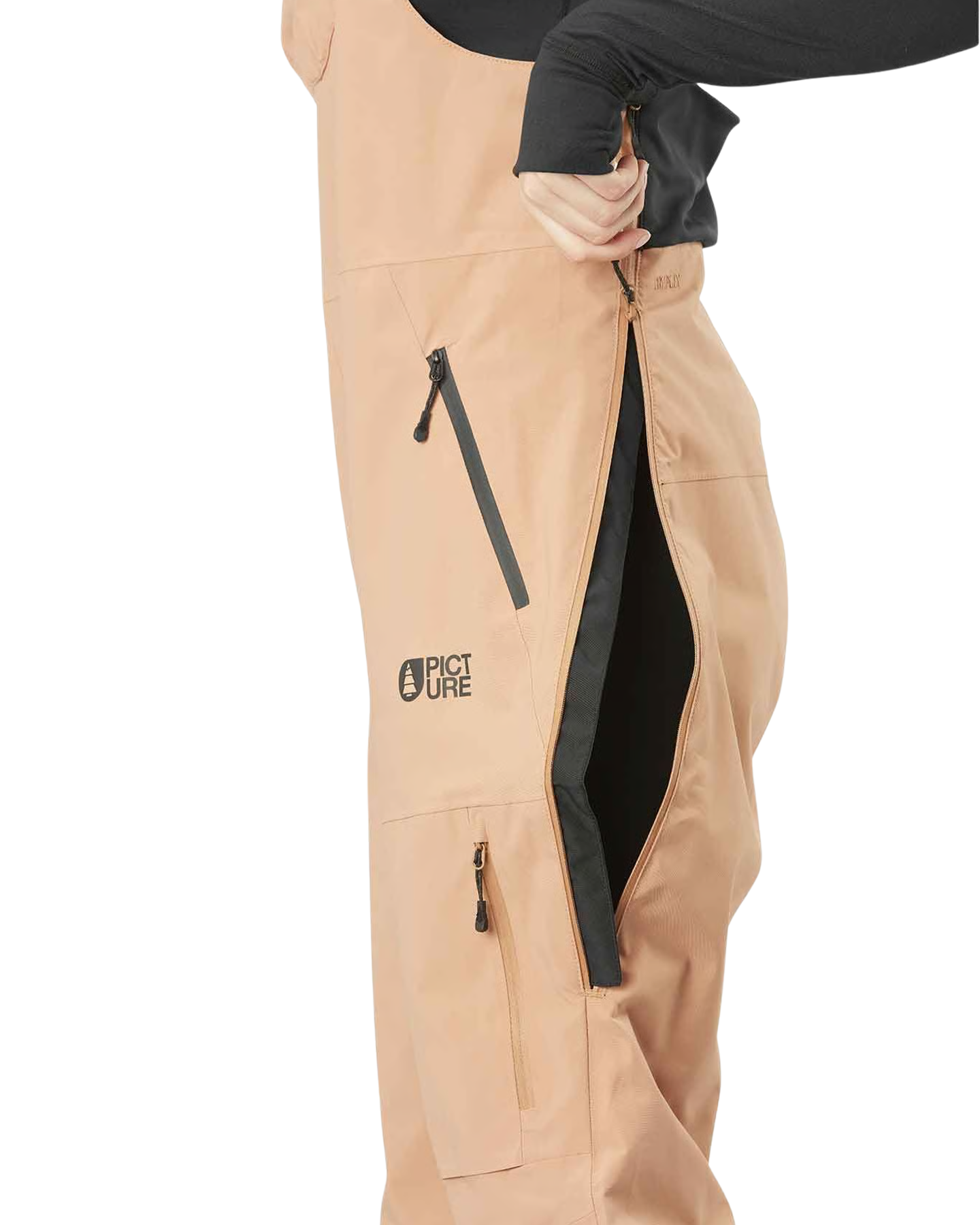 Picture Elwy Women's Bib Pants - Latte - 2024 Women's Snow Bibs - Trojan Wake Ski Snow