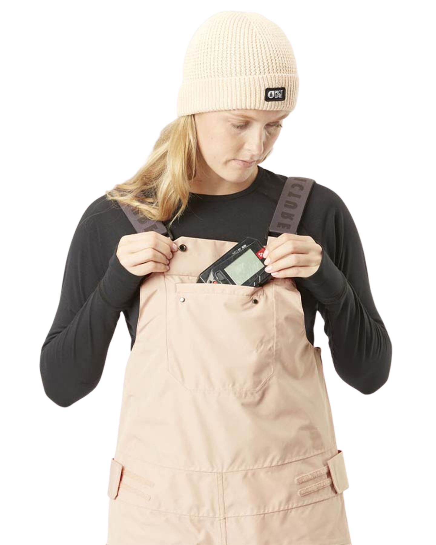 Picture U62 Women's Bib Pants - Harbor Grey - 2024 Women's Snow Bibs - Trojan Wake Ski Snow