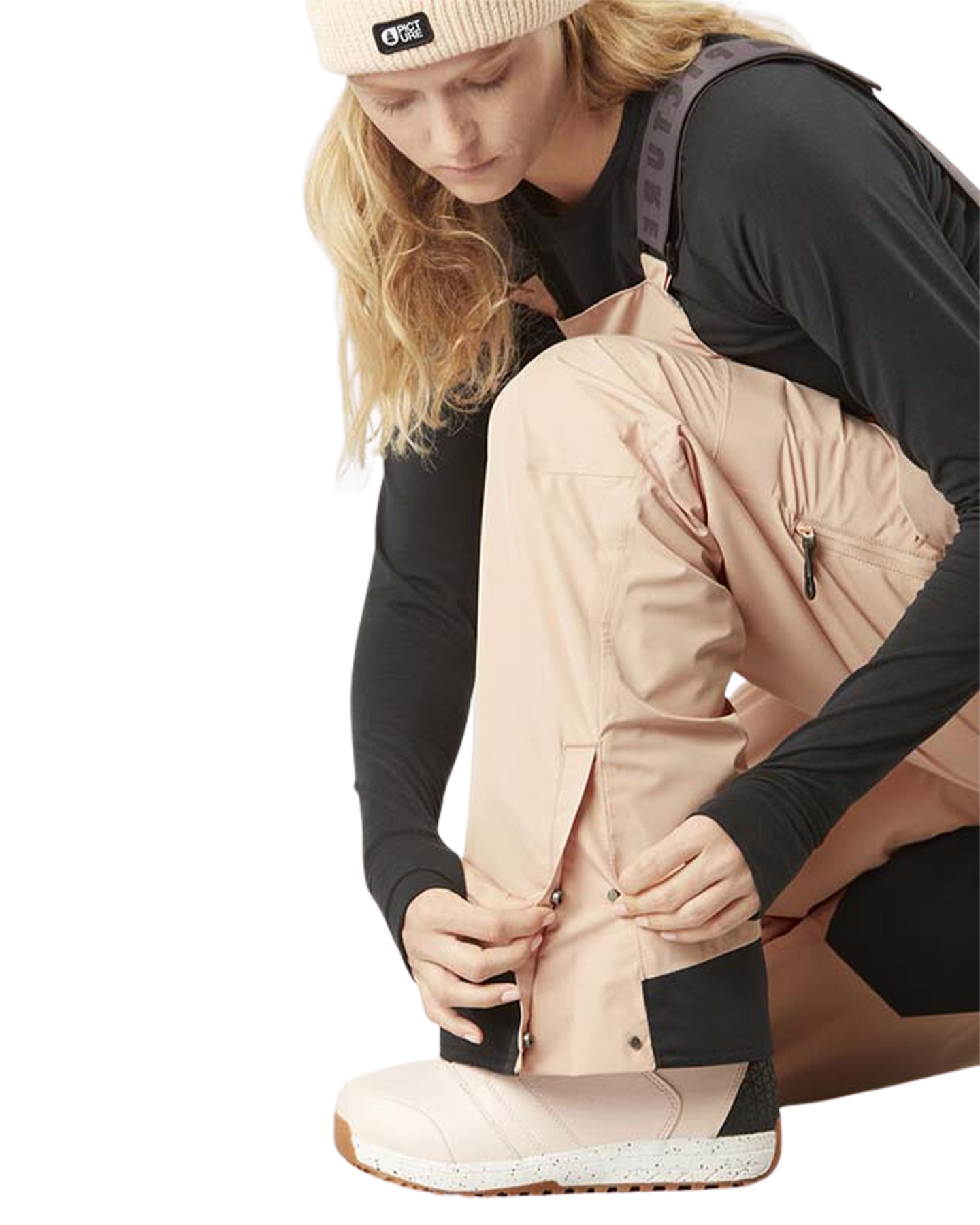 Picture U62 Women's Bib Pants - Harbor Grey - 2024 Women's Snow Bibs - Trojan Wake Ski Snow