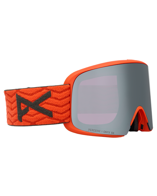Anon M6 Snow Goggles + Bonus Lens + MFI® Face Mask - Fiesta Red/Perceive Sunny Onyx Unisex Snow Goggles - Trojan Wake Ski Snow