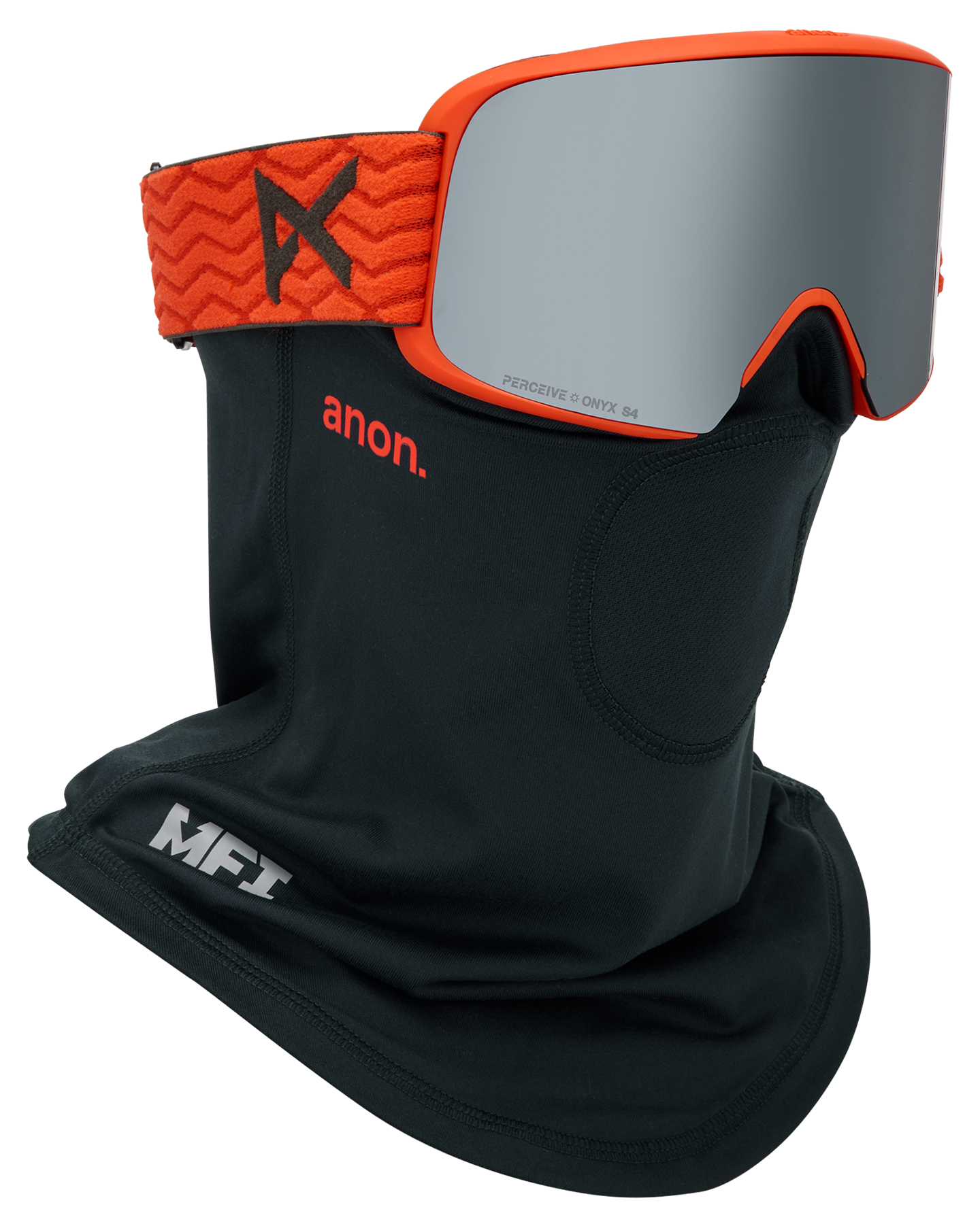 Anon M6 Snow Goggles + Bonus Lens + MFI® Face Mask - Fiesta Red/Perceive Sunny Onyx Unisex Snow Goggles - Trojan Wake Ski Snow