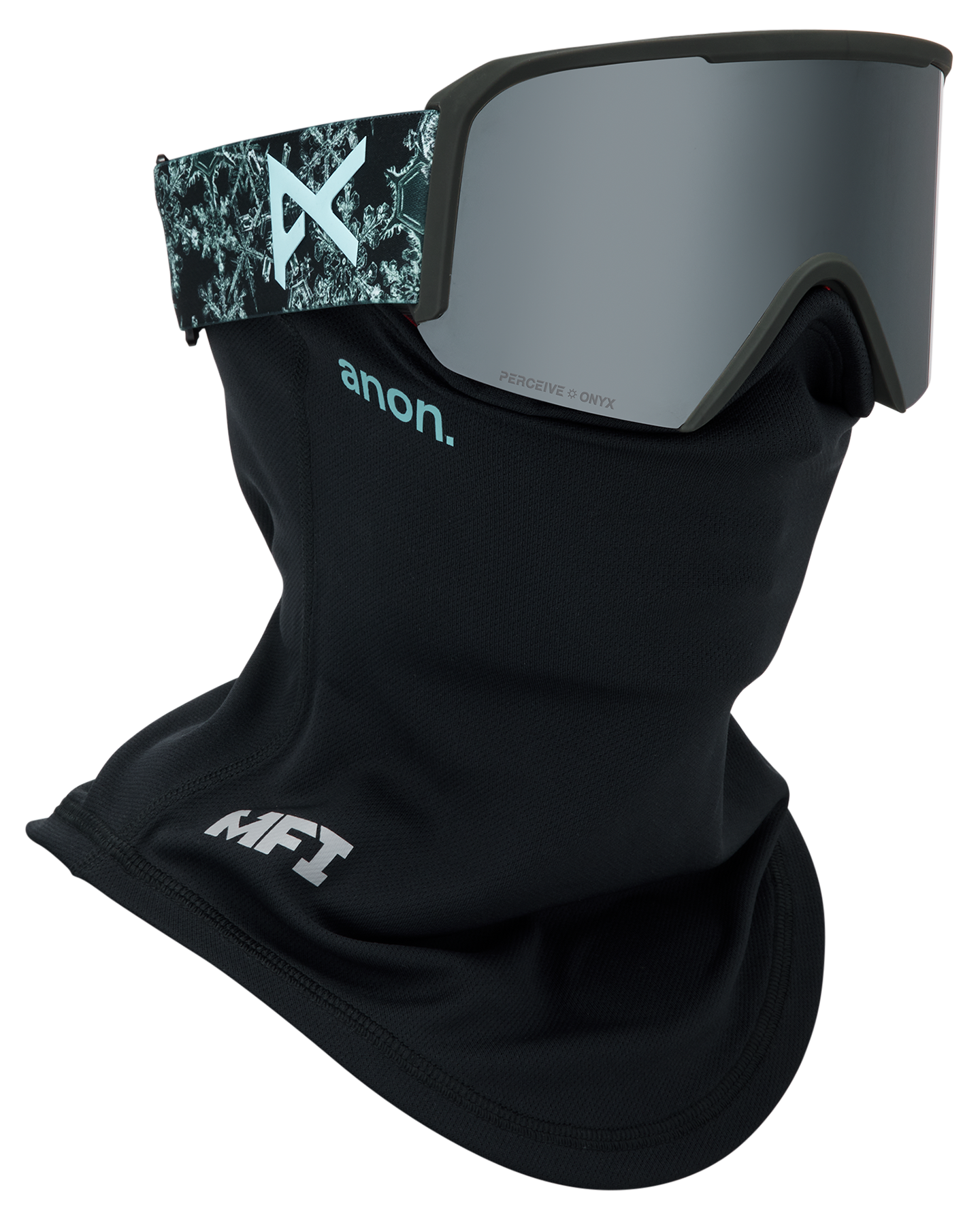 Anon Nesa Low Bridge Snow Goggles + Bonus Lens + MFI® Face Mask - Snow Flurry/Perceive Sunny Onyx Unisex Snow Goggles - Trojan Wake Ski Snow