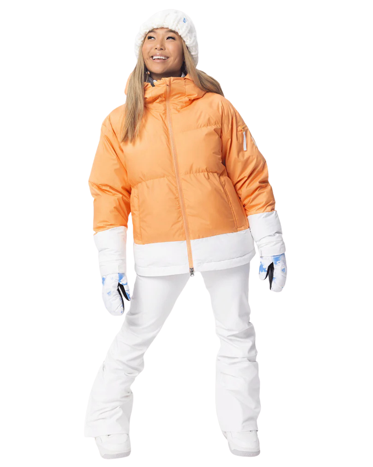 Roxy Women's Chloe Kim Puffy Technical Snow Jacket - Mock Orange Women's Snow Jackets - Trojan Wake Ski Snow
