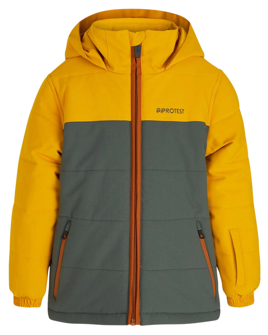 Protest Nadin Toddler Boys Snow Jacket - Dark Yellow - 2023 Kids' Snow Jackets - Trojan Wake Ski Snow