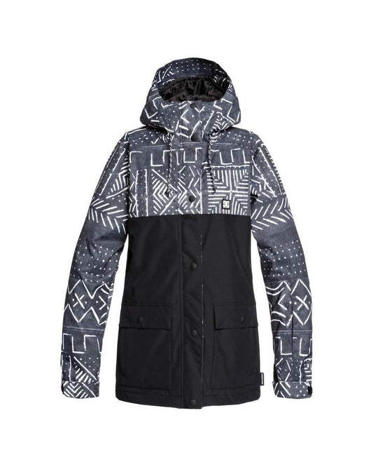 DC Women's Cruiser Snow Jacket - Black Mud Cloth Print - 2020 Women's Snow Jackets - Trojan Wake Ski Snow