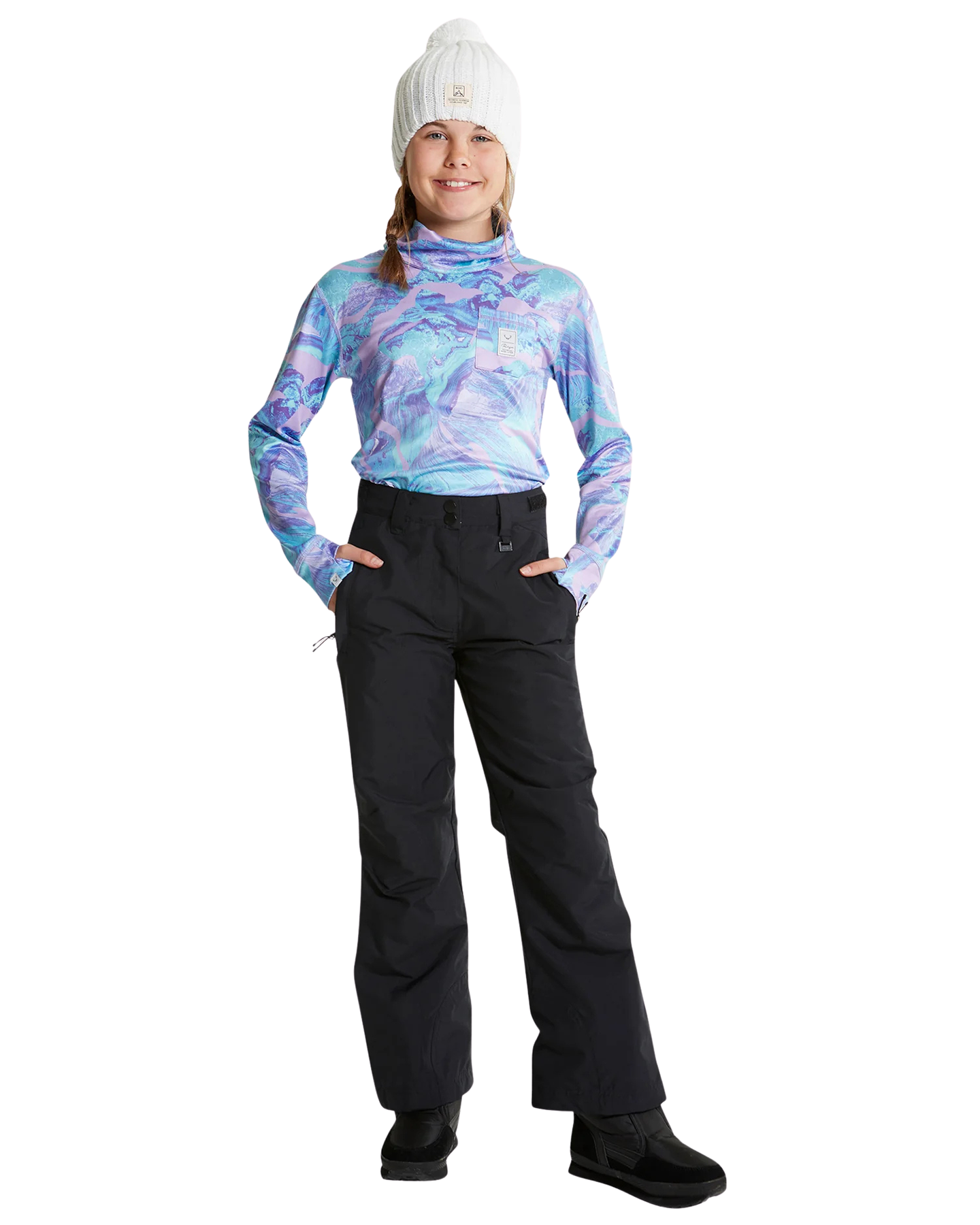 Rojo BF4EVA Girl's Snow Pant - True Black - 2023 Kids' Snow Pants - Trojan Wake Ski Snow