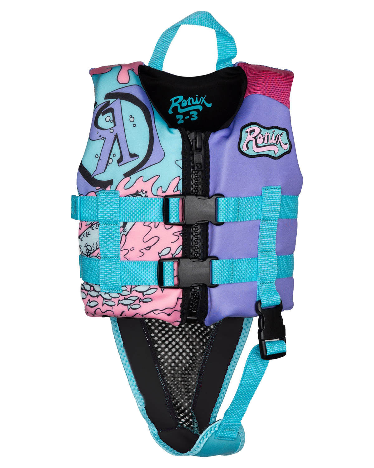 Ronix August L50s Girls Life Jacket - Pink/Blue/Purple