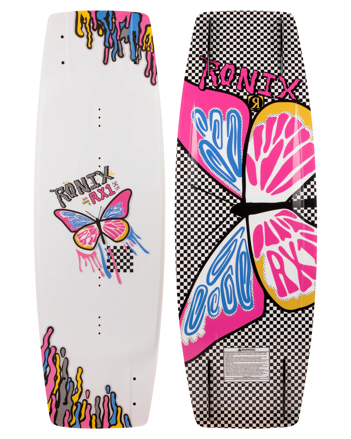 Ronix RX1 Kids' Wakeboard - Checkered Butterfly - 2026 Wakeboards - Trojan Wake Ski Snow