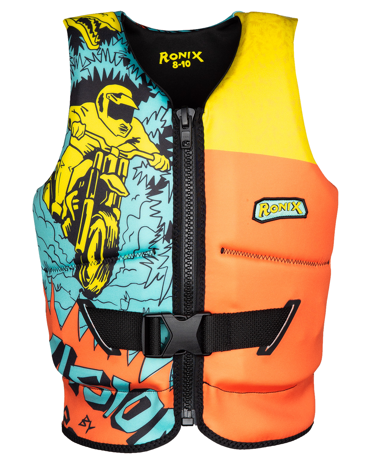 Ronix Vision L50s Boys Life Jacket - Blue/Orange/Yellow