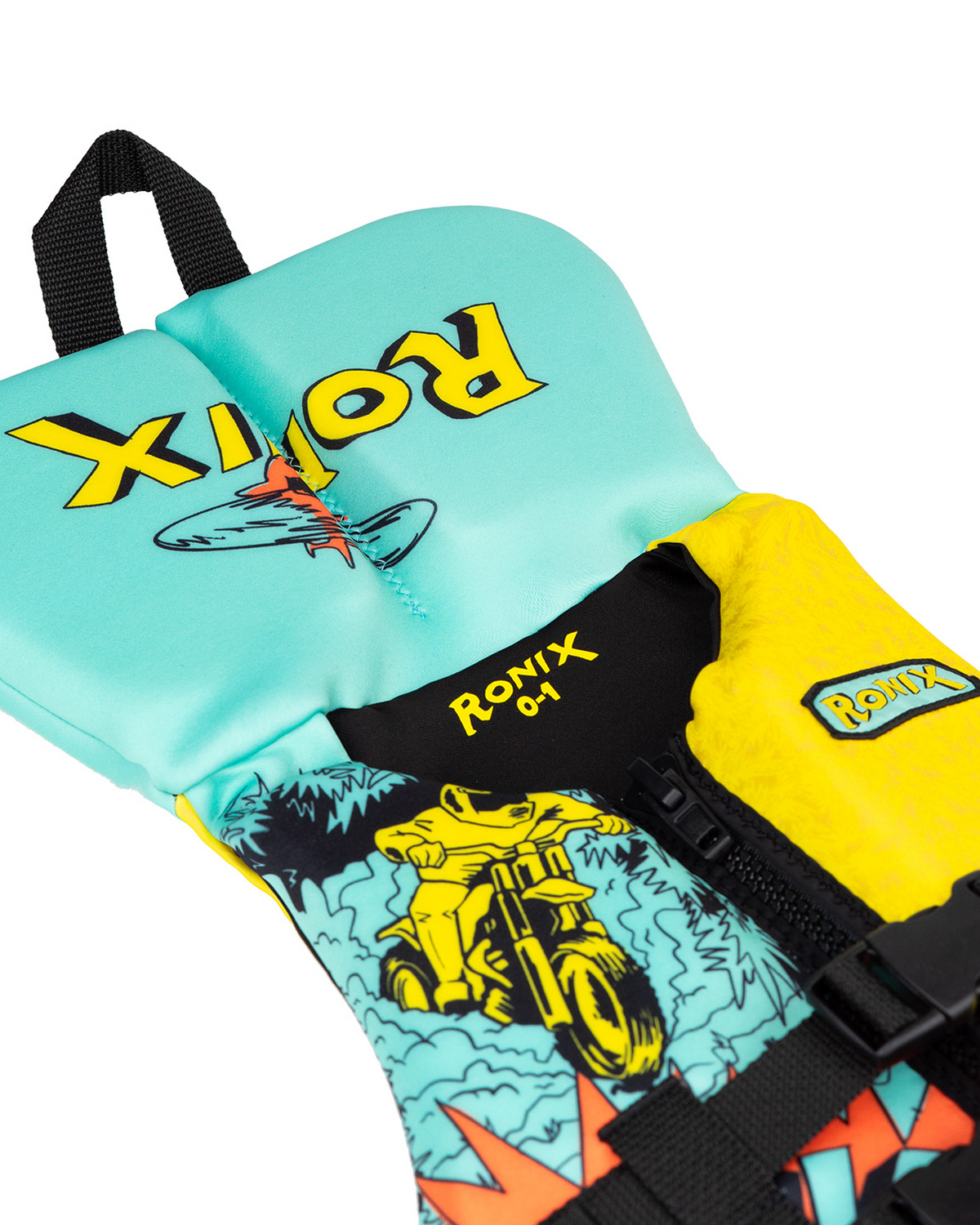 Ronix Vision L50s Boys Life Jacket W/ Collar - Blue/Orange/Yellow