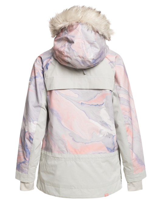 Roxy Chloe Kim Overhead Women's Snow Jacket - Gray Violet Marble - (Size M) Women's Snow Jackets - Trojan Wake Ski Snow