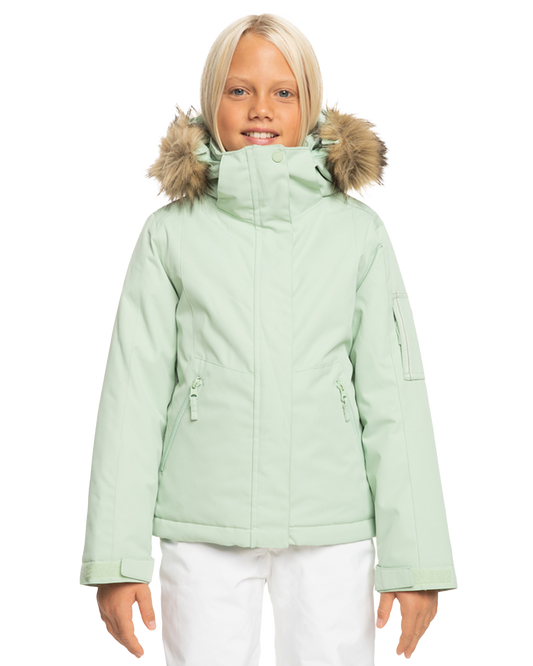 Roxy Girls' 8-16 Meade Technical Snow Jacket - Cameo Green Kids' Snow Jackets - Trojan Wake Ski Snow