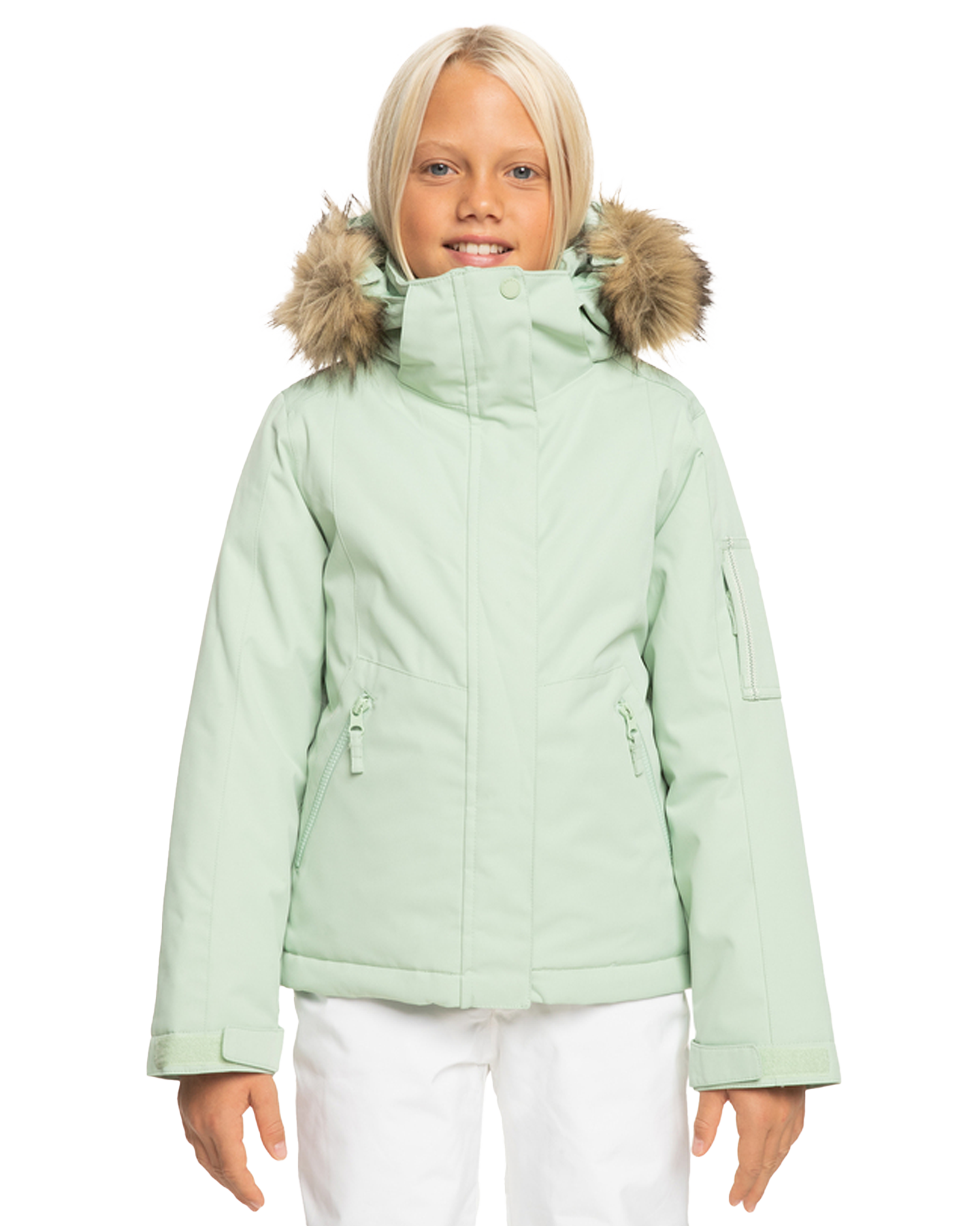 Roxy Girls' 8-16 Meade Technical Snow Jacket - Cameo Green Kids' Snow Jackets - Trojan Wake Ski Snow