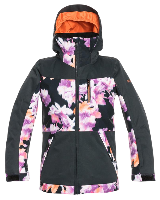 Roxy Kids' Presence Parka Snow Jacket - True Black/Jorja Kids' Snow Jackets - Trojan Wake Ski Snow