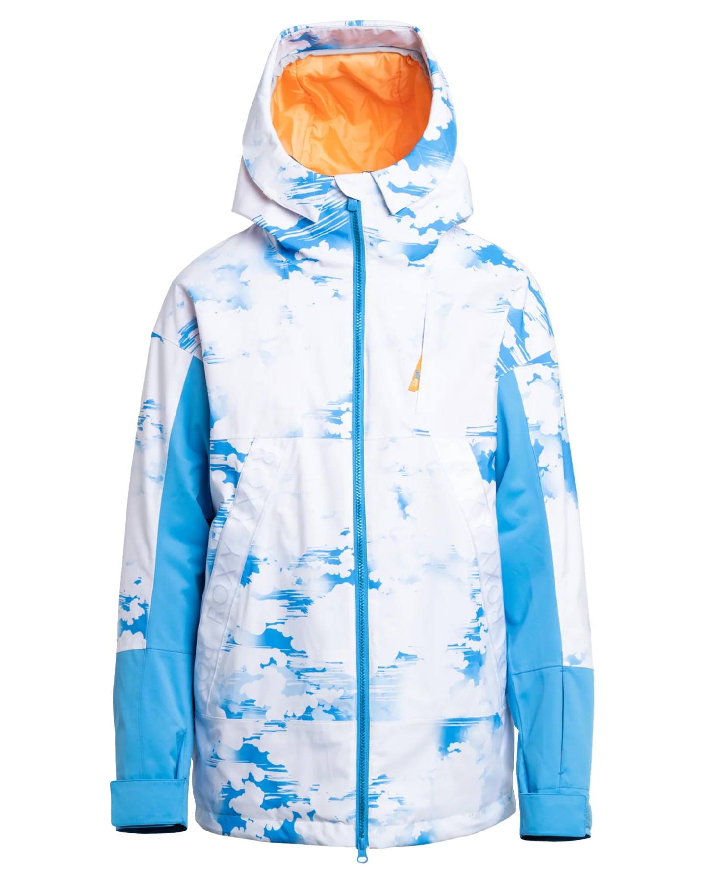 Roxy Women's Chloe Kim Technical Snow Jacket - Azure Blue Clouds Women's Snow Jackets - Trojan Wake Ski Snow