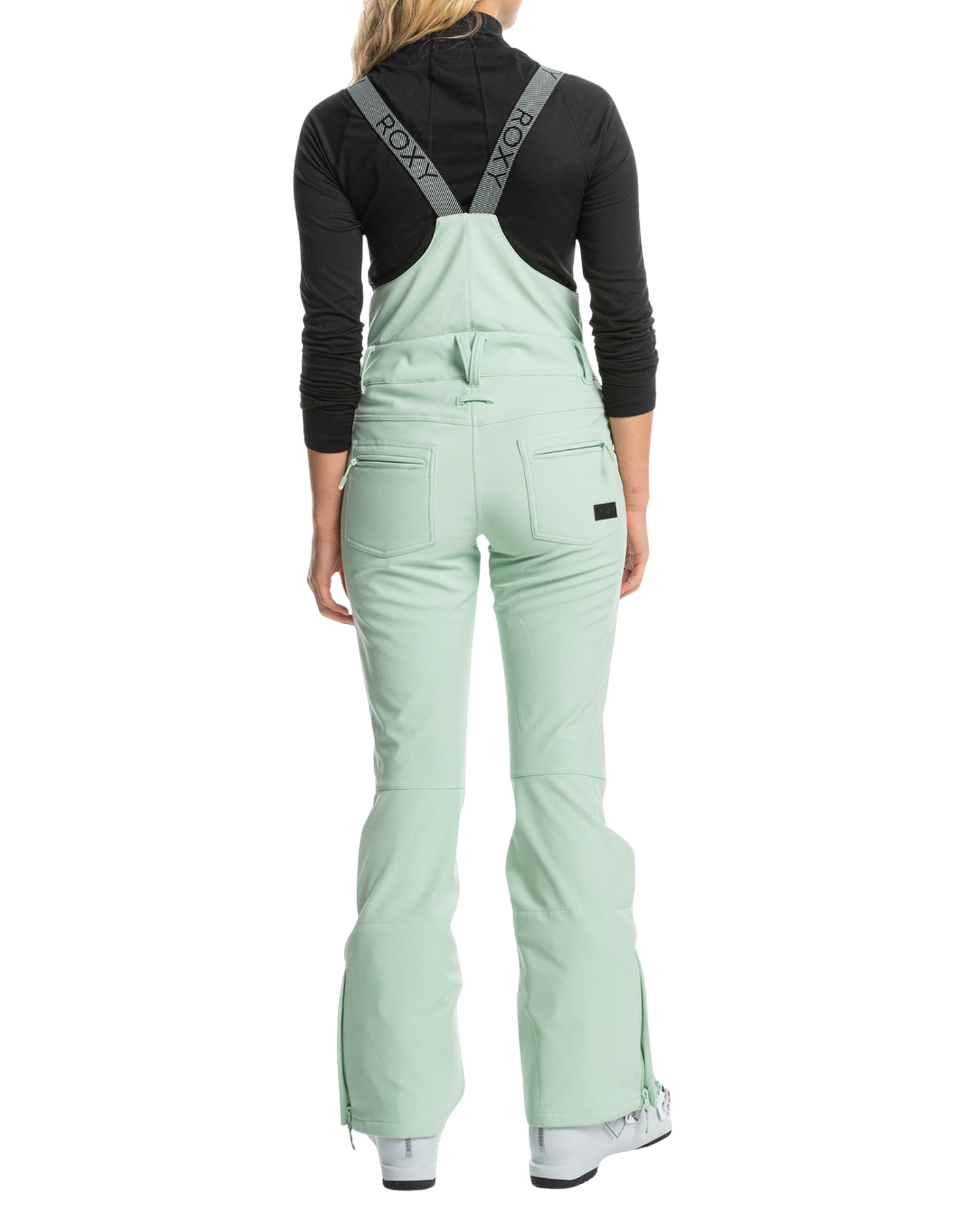 Roxy Women's Summit Technical Snow Bib Pants - Cameo Green Women's Snow Bibs - Trojan Wake Ski Snow