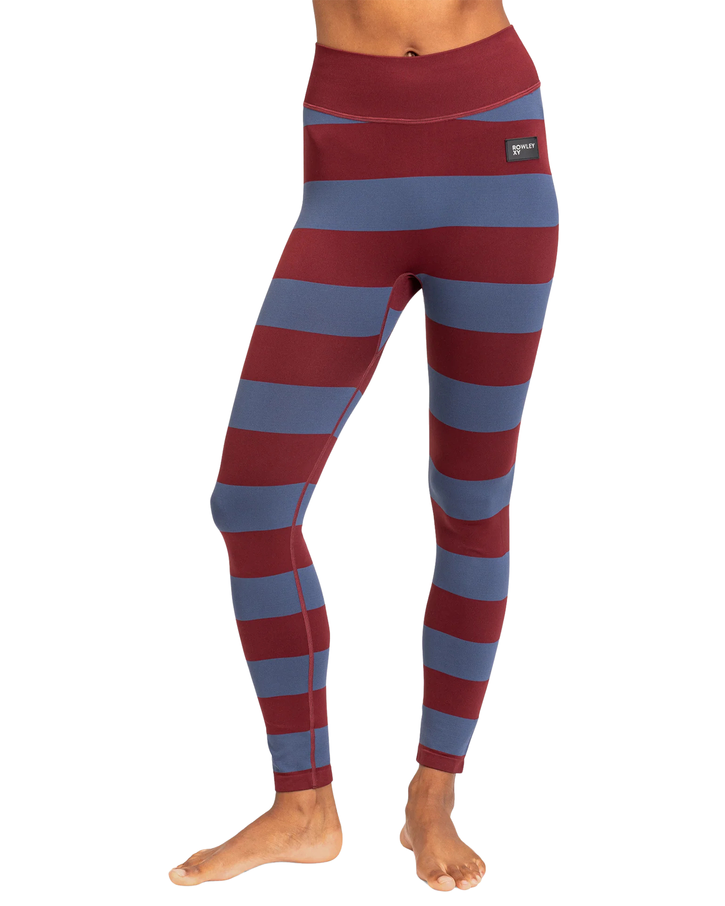Roxy X Rowley Women's Seamless Technical Leggings - Insignia Blue / Bico Stripes - Xs/S Thermals - Trojan Wake Ski Snow