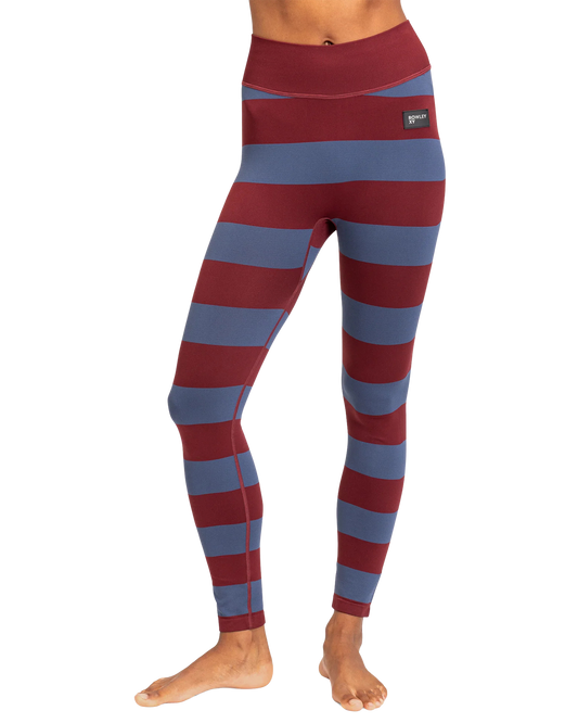 Roxy X Rowley Women's Seamless Technical Leggings - Insignia Blue / Bico Stripes - Xs/S Thermals - Trojan Wake Ski Snow