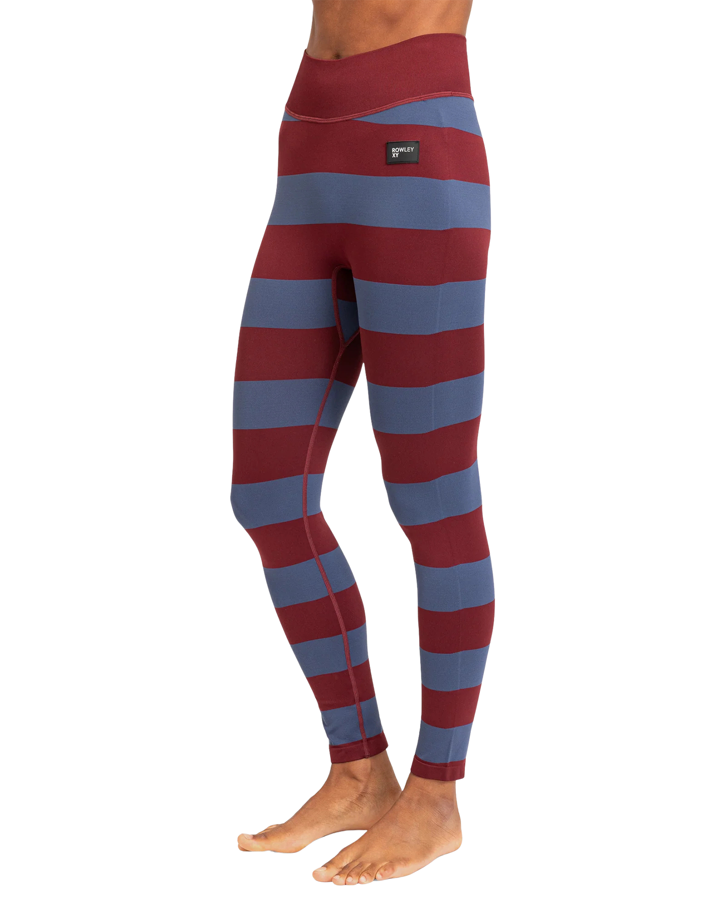 Roxy X Rowley Women's Seamless Technical Leggings - Insignia Blue / Bico Stripes - Xs/S Thermals - Trojan Wake Ski Snow