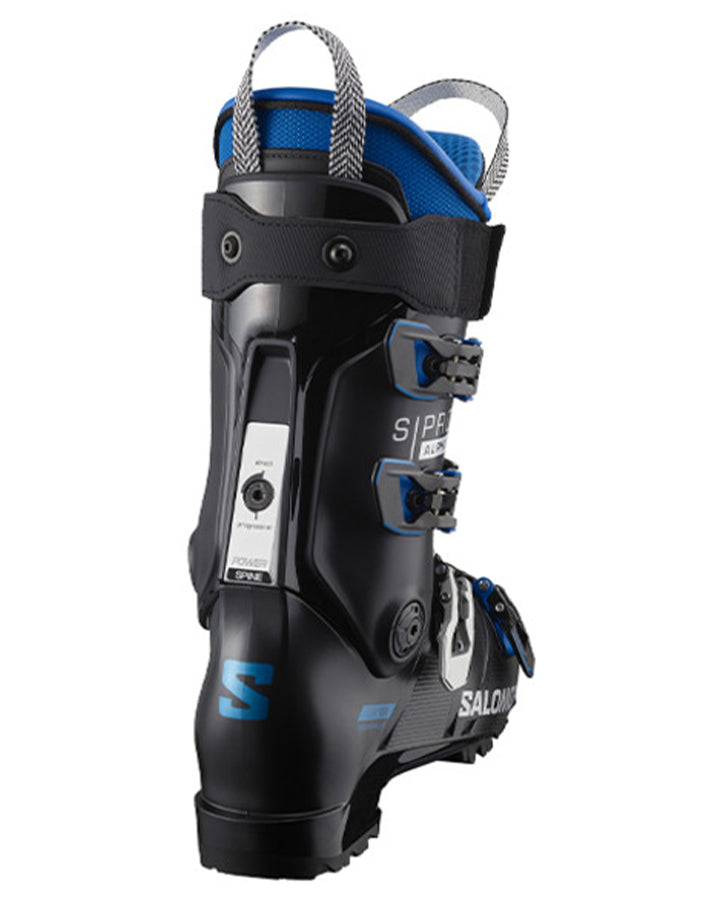 Salomon S/Pro Alpha 120 EL Ski Boots - Black / Race Blue - 2023 Men's Snow Ski Boots - Trojan Wake Ski Snow