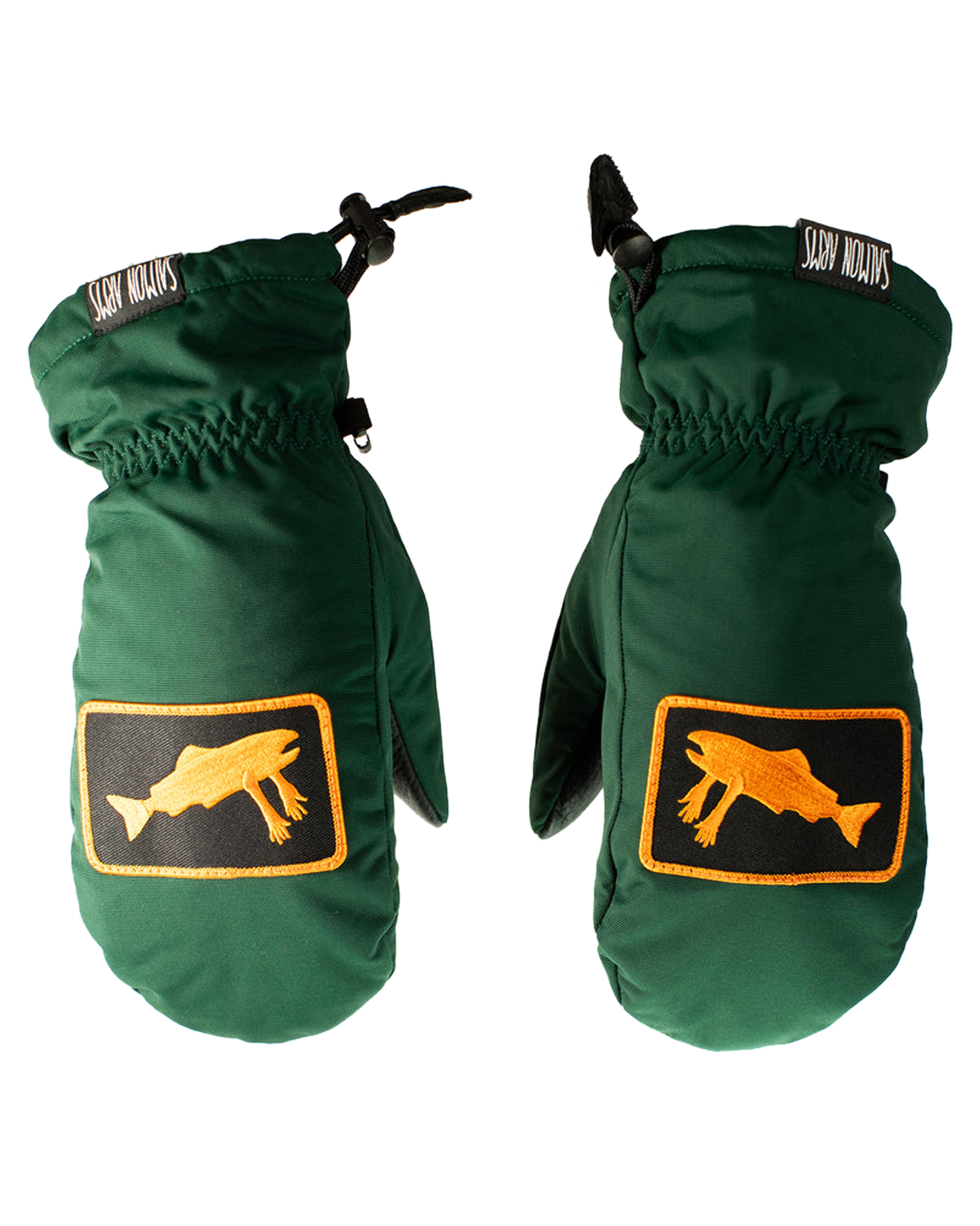 Salmon Arms Classic Snow Mitt - Logo Green/Orange Men's Snow Gloves & Mittens - Trojan Wake Ski Snow