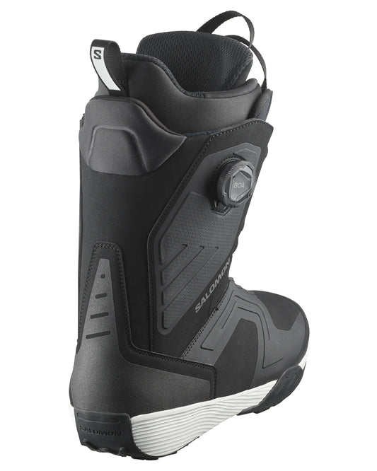 Salomon Dialogue Dual Boa Snowboard Boots - Black / Black / White - 2024 Men's Snowboard Boots - Trojan Wake Ski Snow
