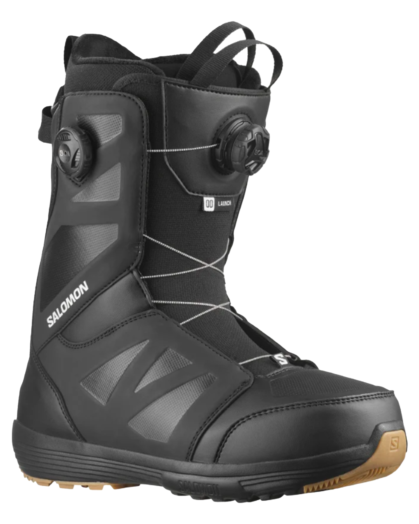 Salomon Launch Boa Sj Boa Snowboard Boots - Black/Black/White - 2024 Men's Snowboard Boots - Trojan Wake Ski Snow