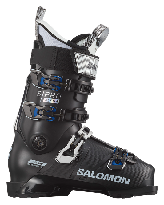 Salomon Pro Alpha 120 El Ski Boots - Black/Race Blue Men's Snow Ski Boots - Trojan Wake Ski Snow