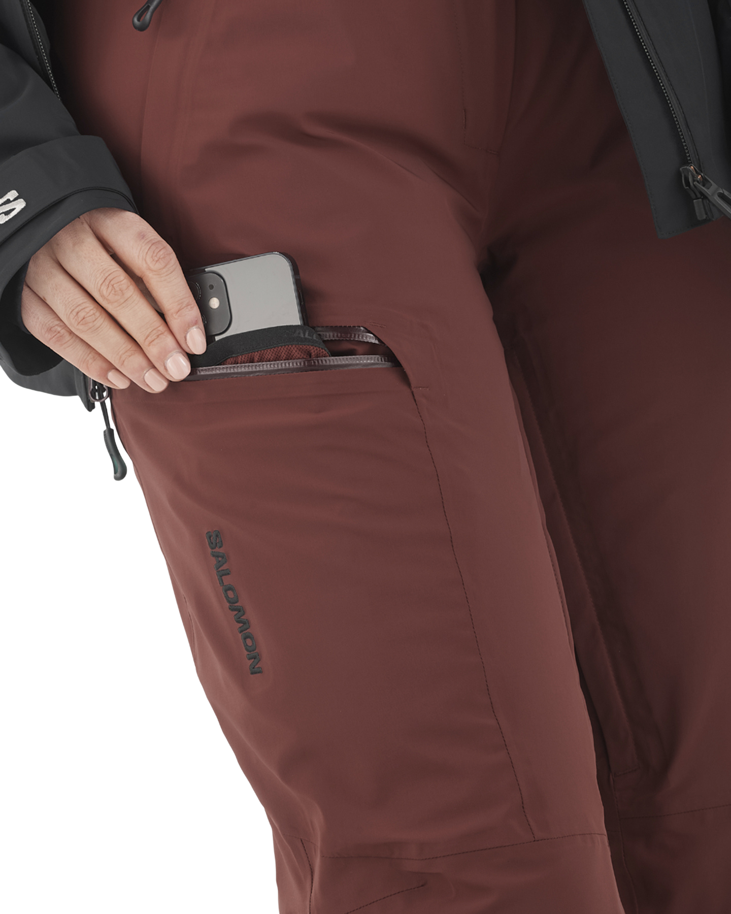 Salomon Women's Brilliant Pant - Rum Raisin Women's Snow Pants - Trojan Wake Ski Snow