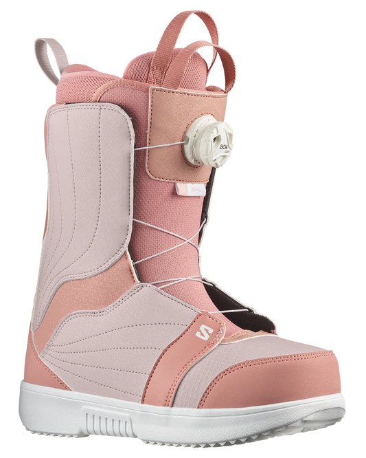 Salomon Women's Pearl Boa Snowboard Boots - Ash Rose/Lilac Ash/White - 2024 Women's Snowboard Boots - Trojan Wake Ski Snow