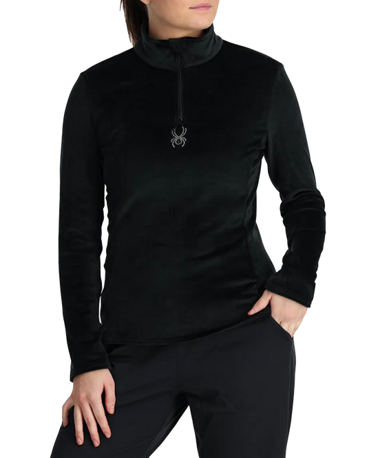 Spyder Women's Shimmer Bug Half Zip - Black Hoodies & Sweatshirts - Trojan Wake Ski Snow