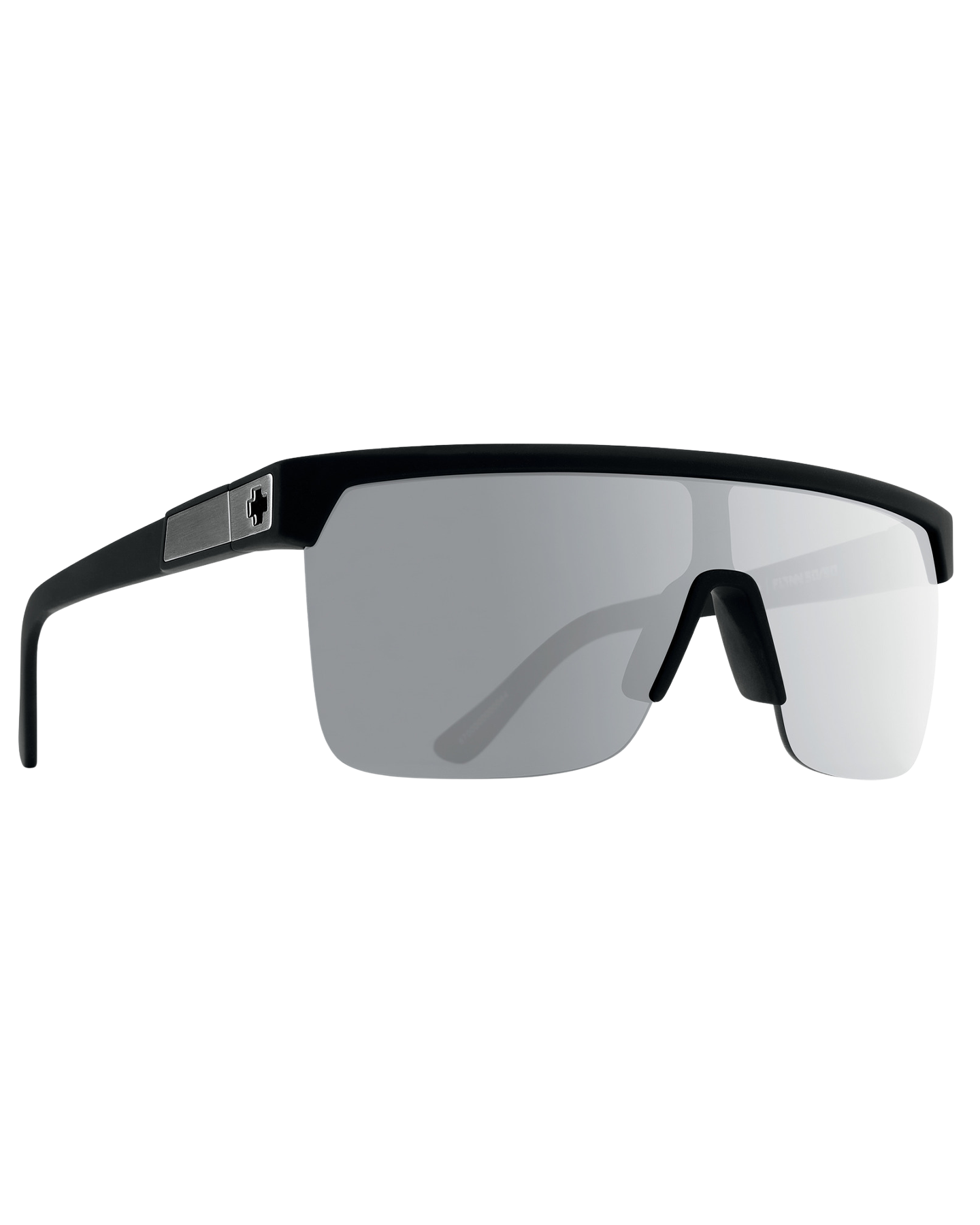 Spy Flynn 5050 - Soft Matte Black/Gray Green Polarized w/ Silver Spectra Mirror Sunglasses - Trojan Wake Ski Snow