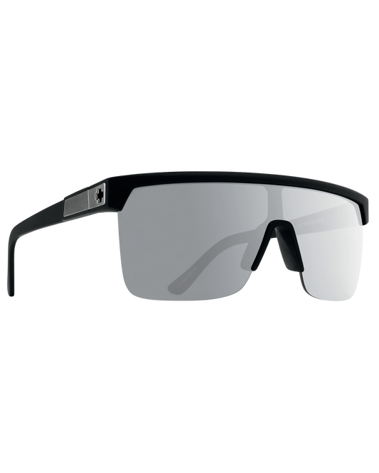 Spy Flynn 5050 - Soft Matte Black/Gray Green Polarized w/ Silver Spectra Mirror Sunglasses - Trojan Wake Ski Snow