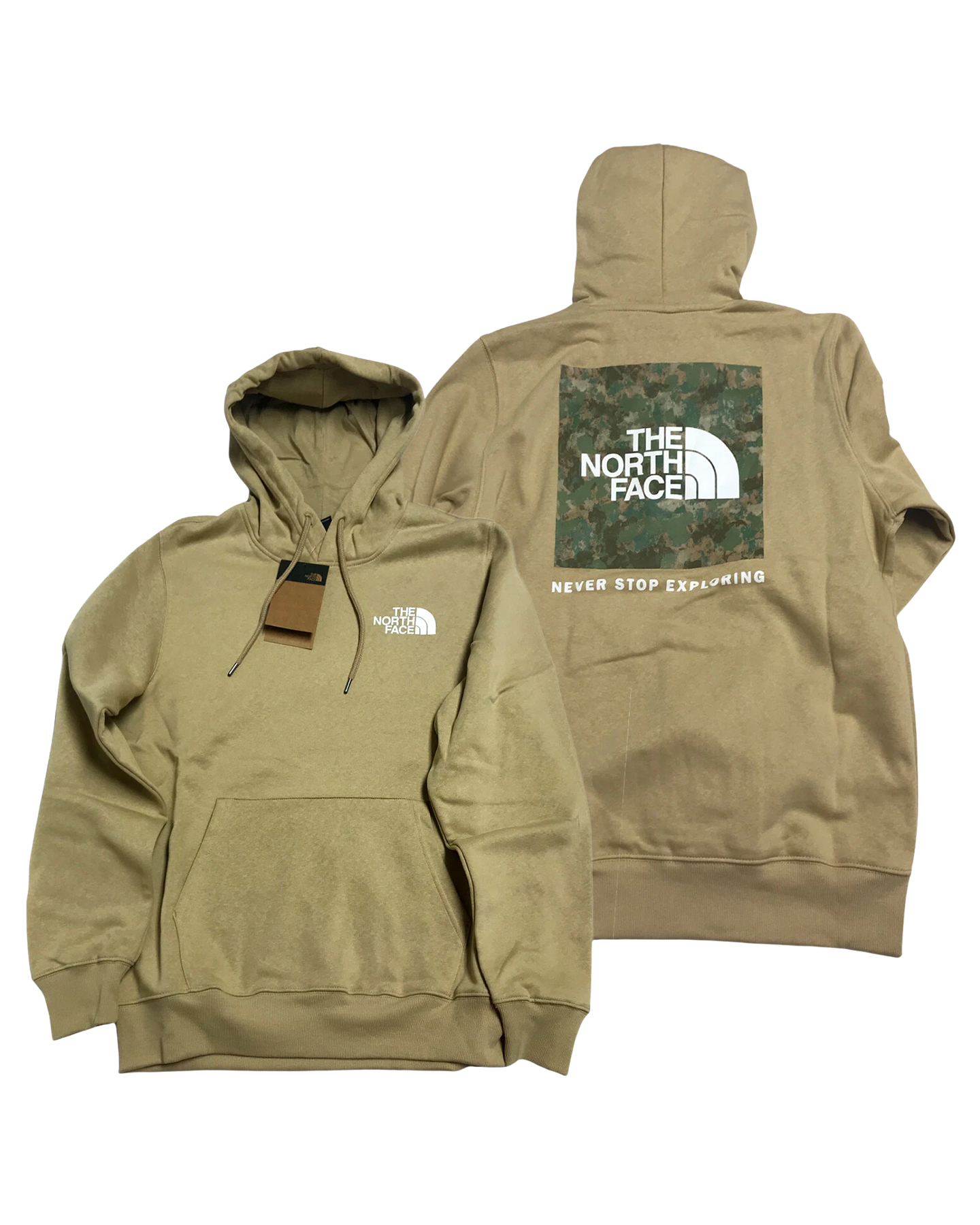 The North Face Men's Box Nse Pullover Hoodie - Khaki Stone Men's Hoodies - Trojan Wake Ski Snow