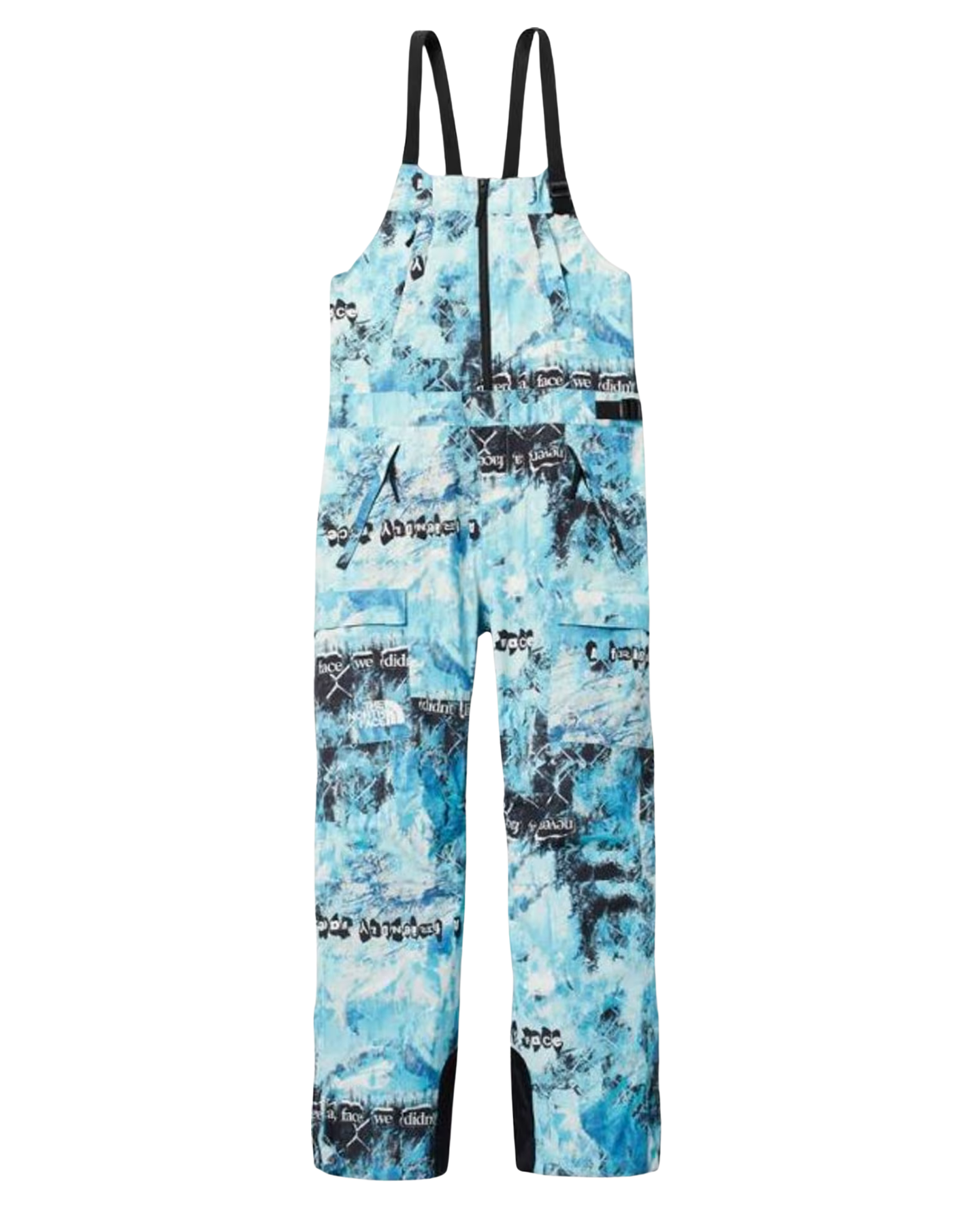 The North Face Men's Print Dragline Snow Bib - Norse Blue/Cole Navin/Never A Face Men's Snow Bibs - Trojan Wake Ski Snow