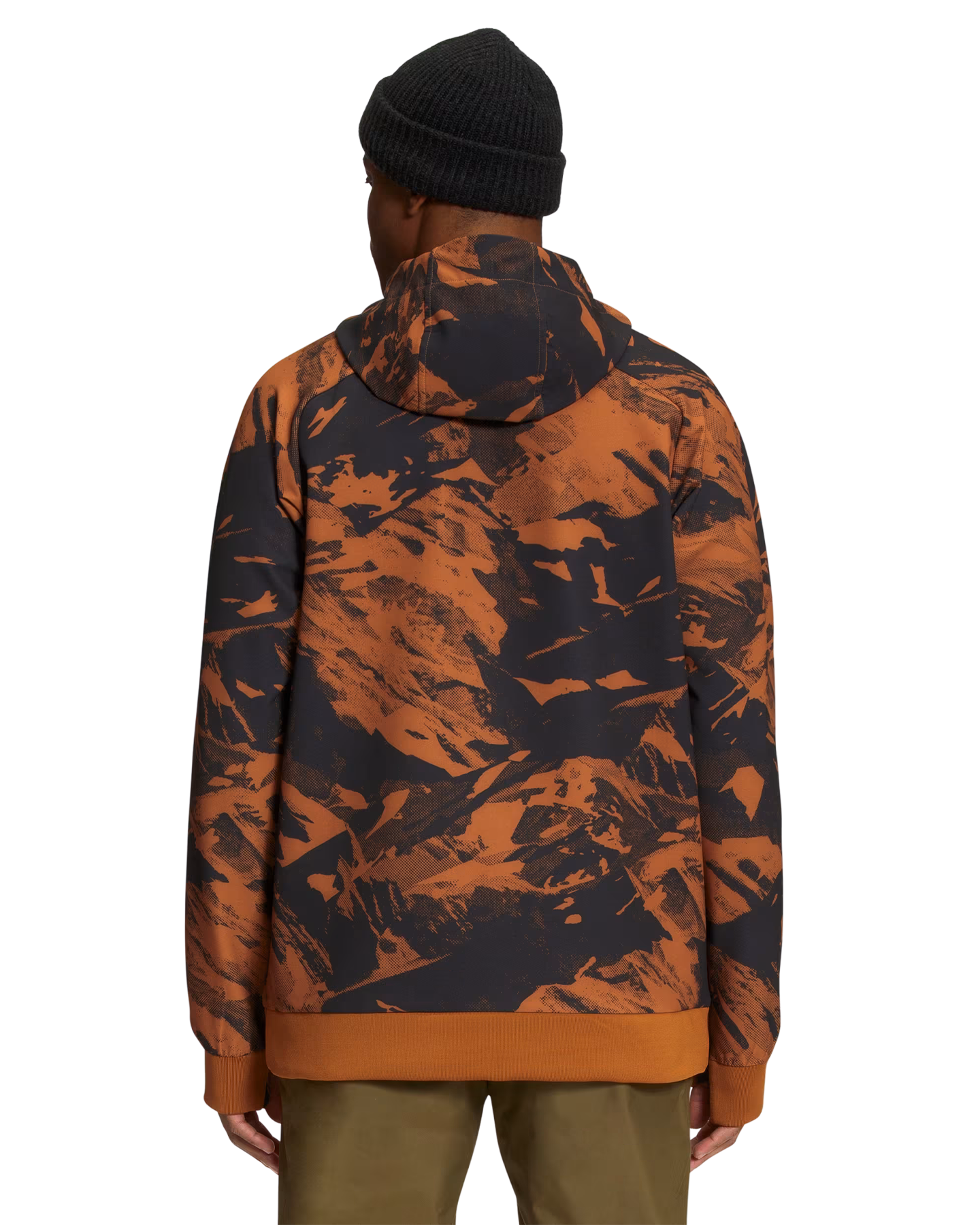 The North Face Men's Tekno Logo Hoodie - Leather Brown/Tonal Mountainscape Print Men's Hoodies - Trojan Wake Ski Snow