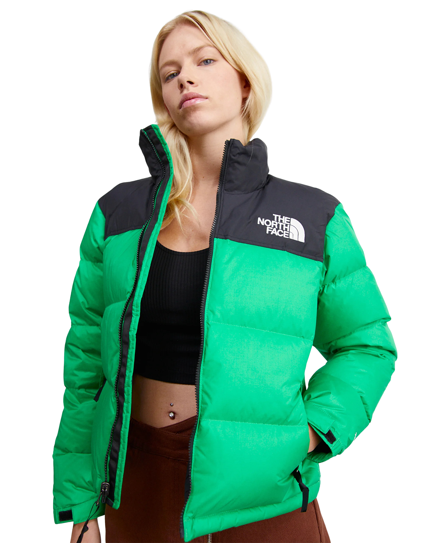 The North Face Women's 1996 Retro Nuptse Jacket - Optic Emerald Women's Jackets - Trojan Wake Ski Snow