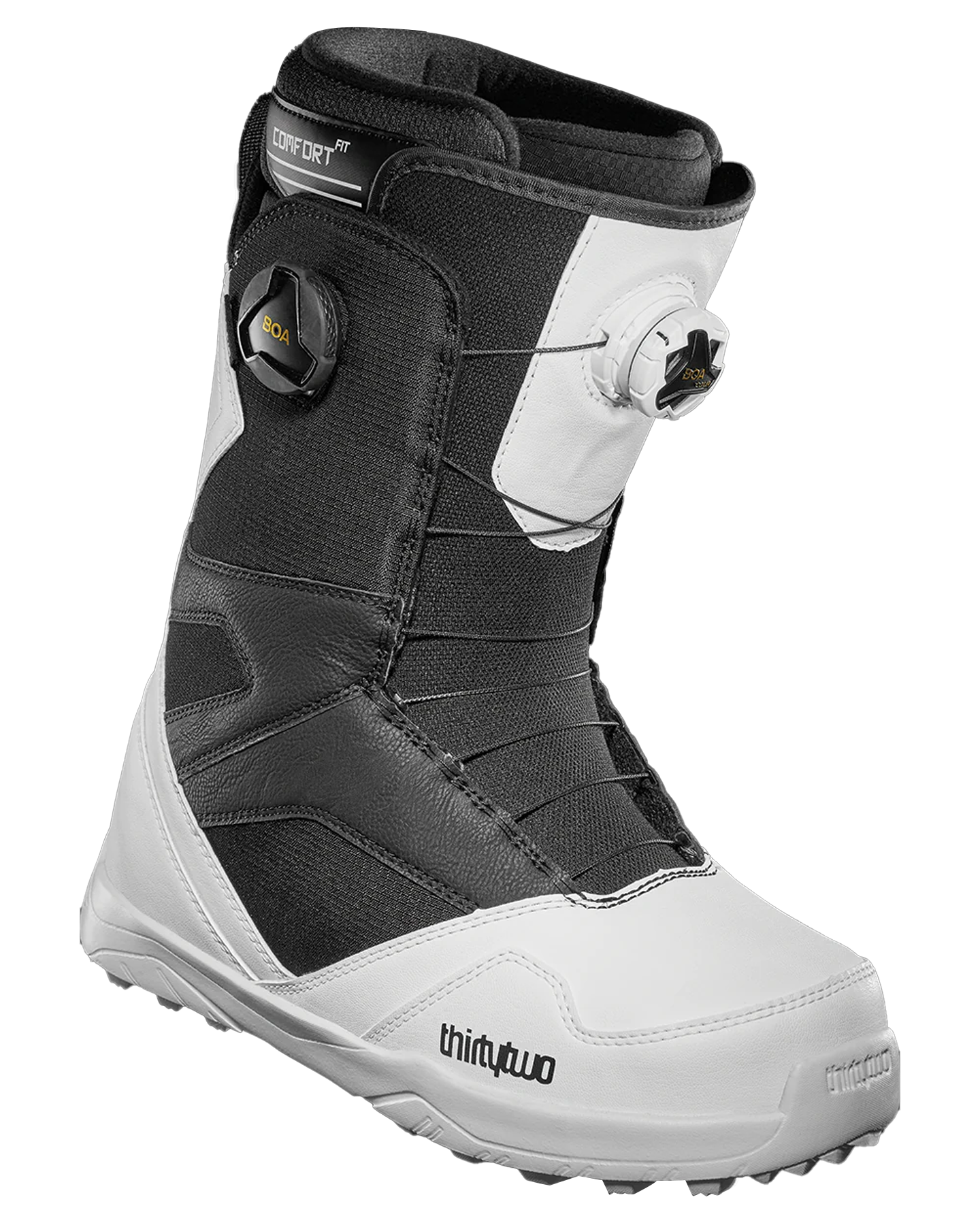 Thirtytwo Stw Double Boa - White/Black - 2023 Snowboard Boots - Mens - Trojan Wake Ski Snow